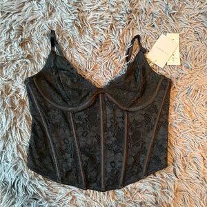 La Hearts Black Lace Camisole Top